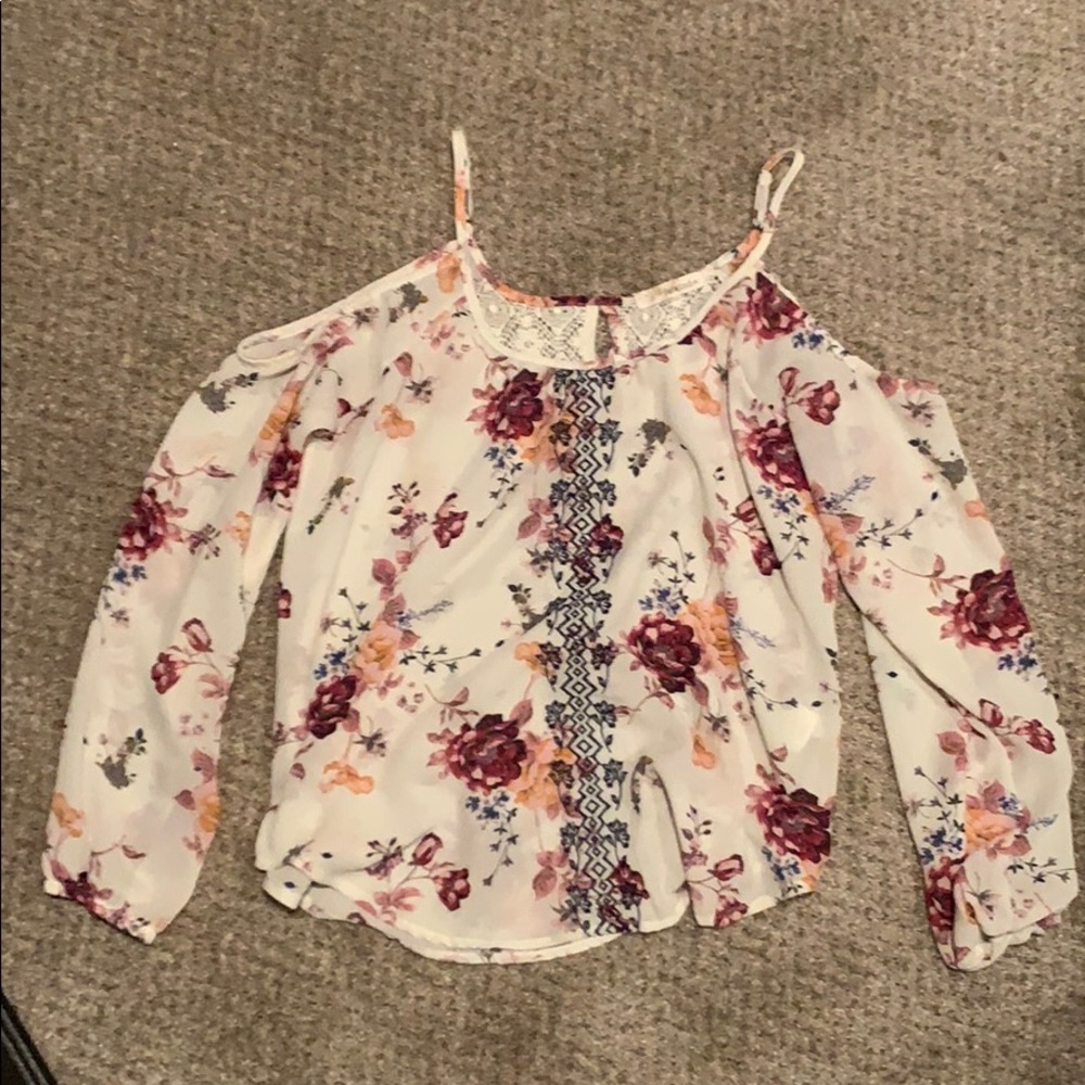 Off the shoulder with a spaghetti strap shirt